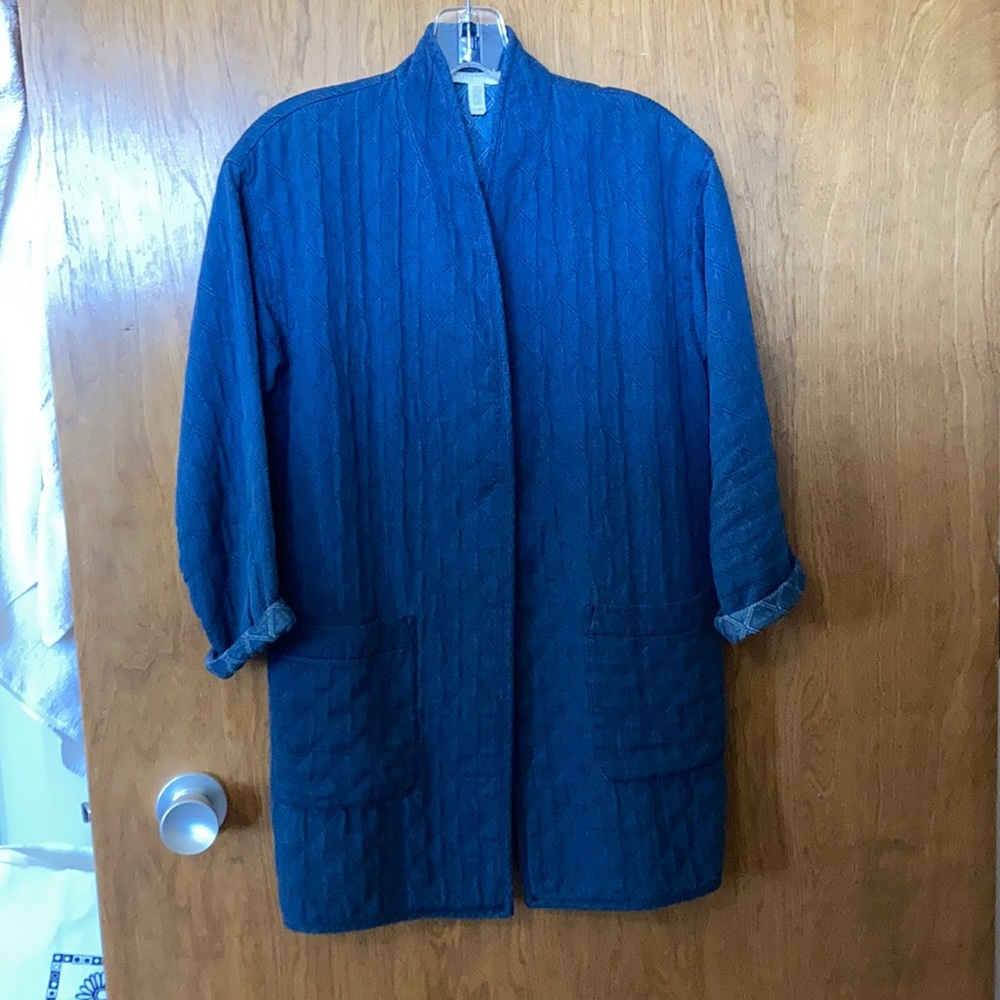 Eileen Fisher chambray quilted jacket